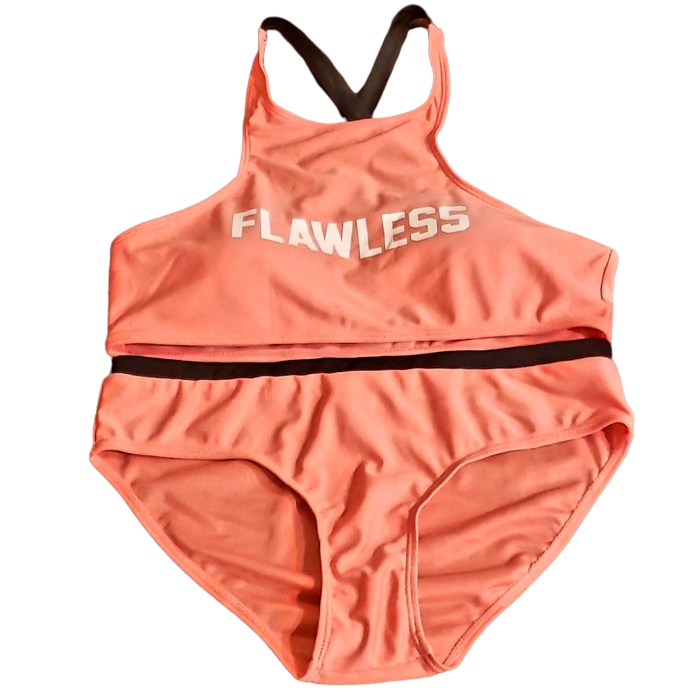 Coral / black 'flawless' bikini